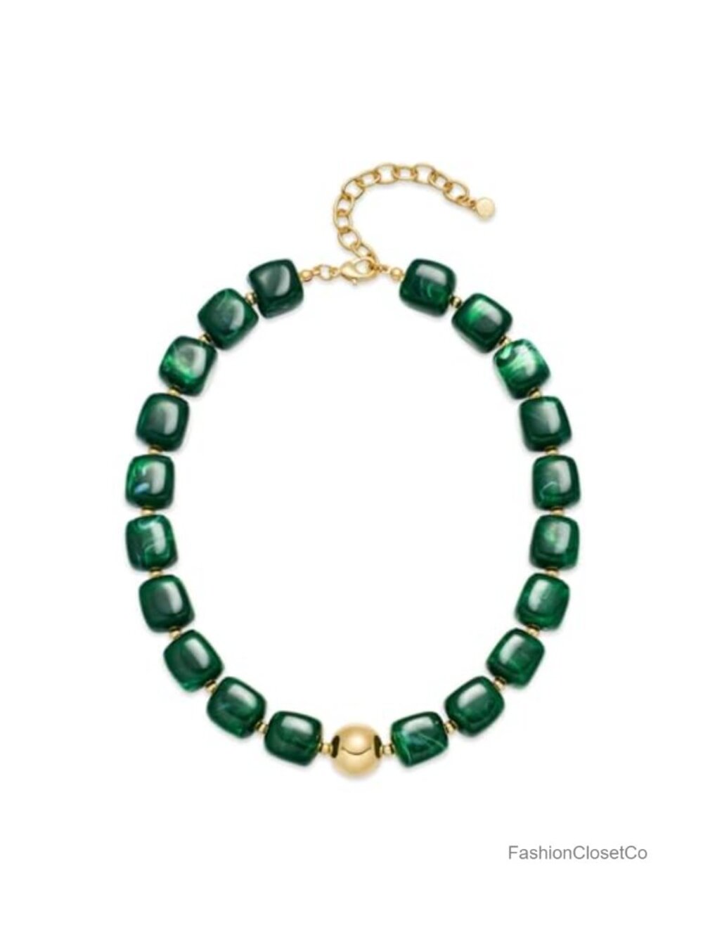 Large Square Acrylic Beaded Choker Necklace